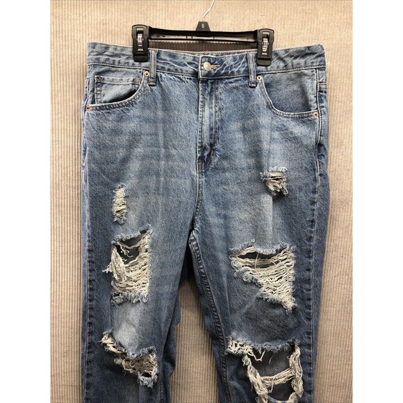 S.O.N.G Juniors Denim Jeans Size 15/32 Destroyed Burntout Holes Distressed - Picture 1 of 16